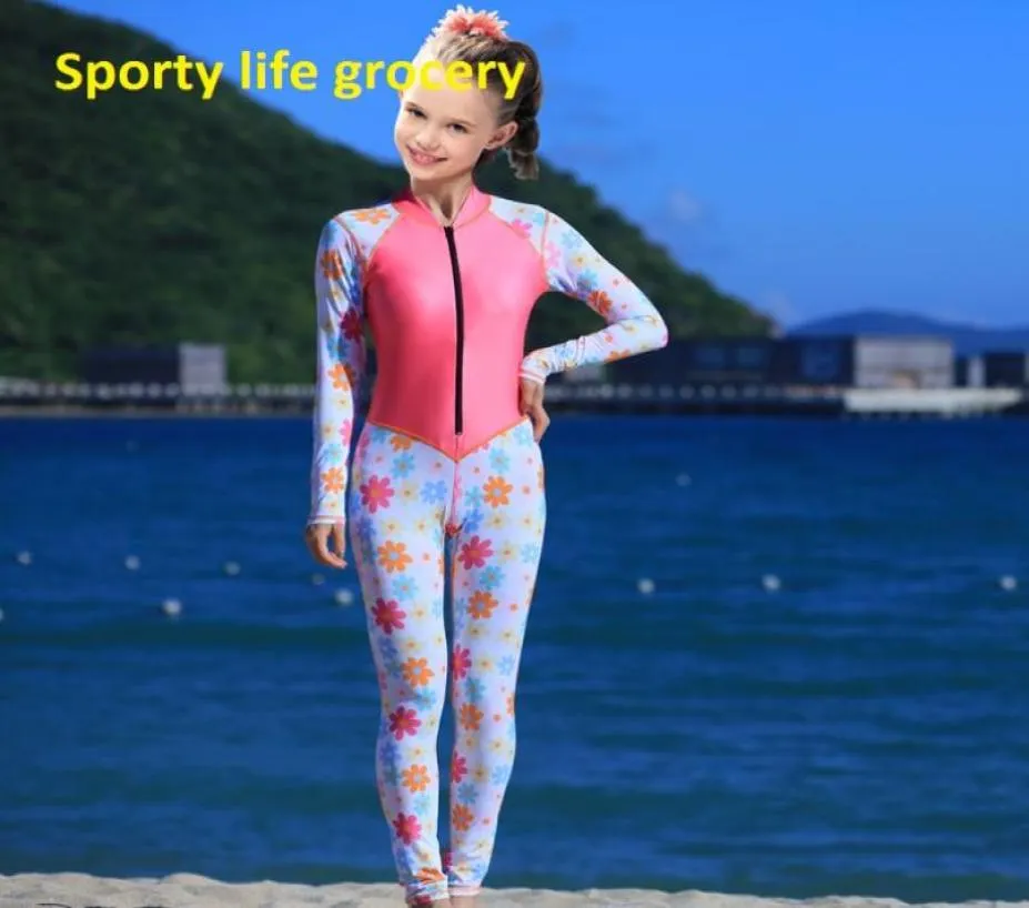 Good quality Teenagers039 long sleeve antiUV diving wetsuit one piece snorkelling Scuba diving clothes swimming wear6267070