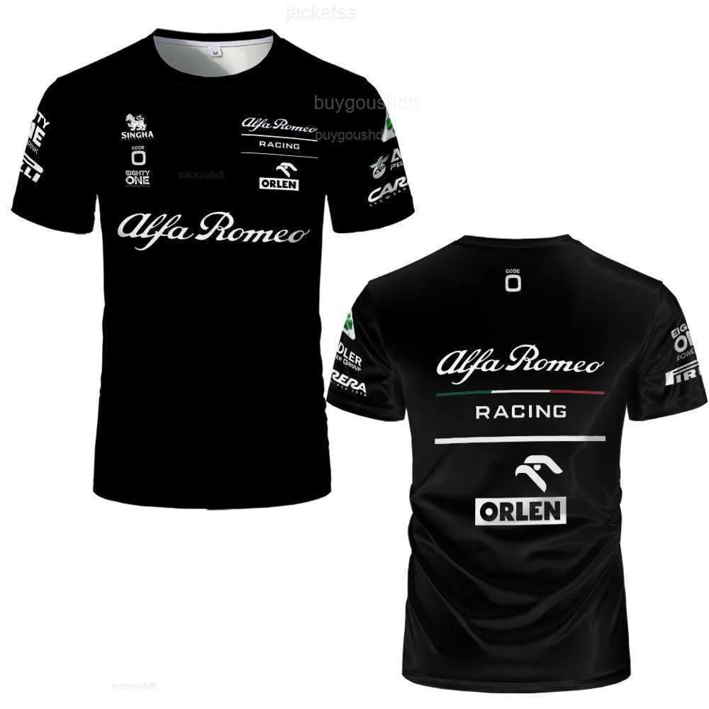 T-shirts voor heren F1 One Formula Tees Fashion T Heren Jersey Tops O-hals shirts Shirt Auto Kinderen Gedrukt T Romeo 3D Alfa New 2024 Team Racing Dames
