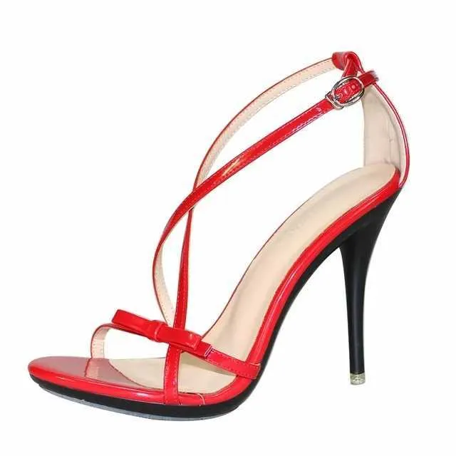 Sapatos de vestido Mulheres Sandálias Chinelos Moda Mules Sexy Feminino Vermelho Salto Alto 11cm Stilettos Tamanho Grande 42 H24032131VP