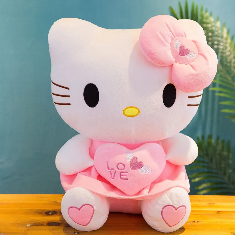 Entrega rápida 30cm macio rosa olá kt boneca de pelúcia saia gato travesseiro de dormir para brinquedos de menina boneca de gato brinquedo de pelúcia bonito