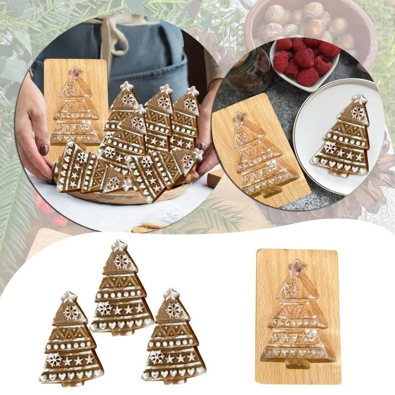 Stampi da forno 1 pz albero di Natale che preme stampaggio di fiori decorazione artigianale biscotto con impronta digitale