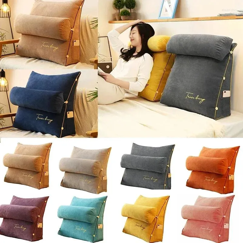 Pillow Soft Nursing Bed Fluffy Triangle Reading Pillows Sofa Waist Backrest Back Rest Wedge