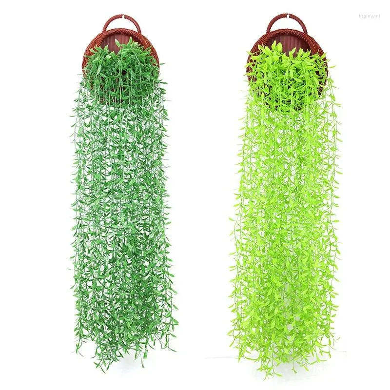 Fleurs décoratives plante artificielle Creeper vert tenture vigne pour la maison jardin décoration rotin couronne de mariage fausses feuilles lierre