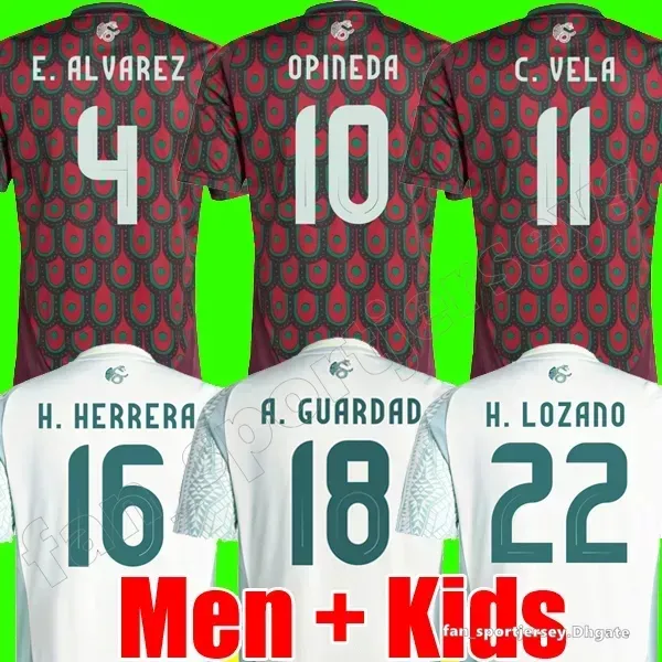 Giocatore Tifosi 2024 2025 Messico Calcio Maglie da calcio Nazionale S.Cordova J.QUINONES A.VEGA G.OCHOA S.GIMENEZ RAUL H.LOZANO CHICHARITO K.ALVAREZ 24 25 maglietta da uomo per bambini