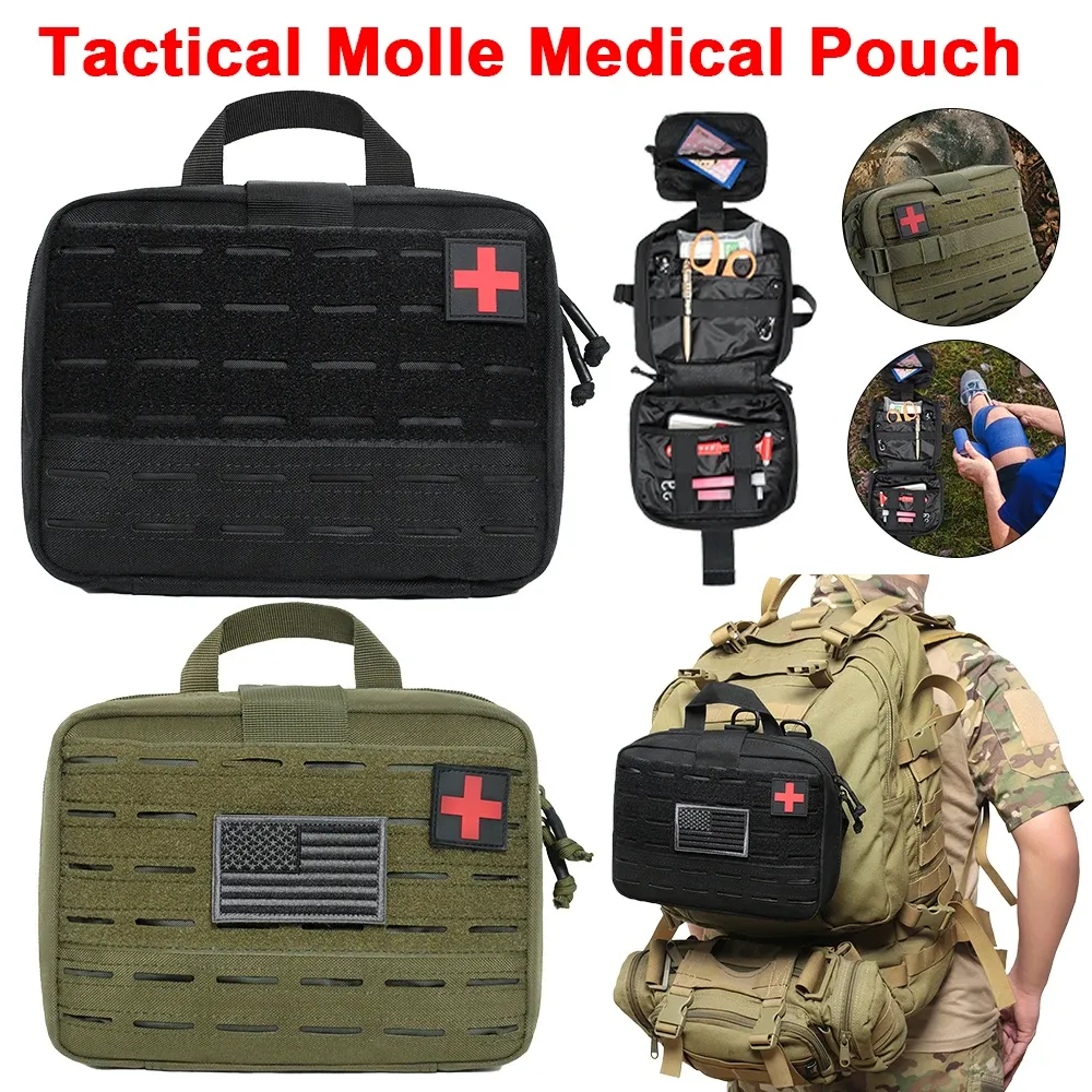 Bags Outdoor Emergency Military Package Portable Lifesaving Medical Supplies Storage Bag Red Cross Patch Molle Tactical Backpack