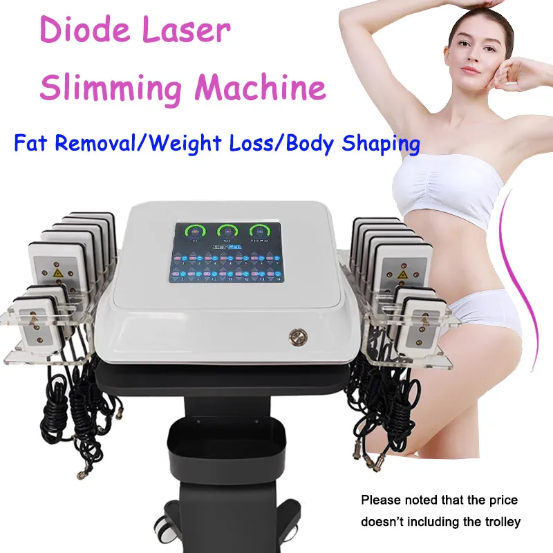 Lipolaser Dissolver di grasso 650nm Lipo Cellulite Rimozione Rimozione perdita di peso Diede Laser Spazio di Spa Machine Salon Uso