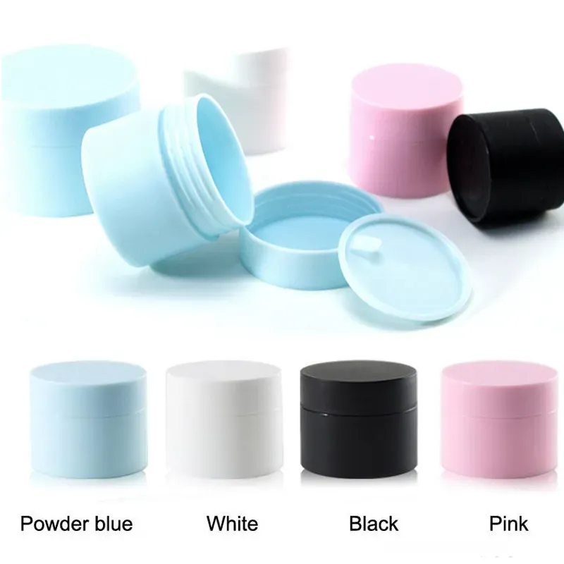 High Quality 5G 15G 20G 30G PP Cosmetic Cream Jars Packing Bottles With Lid Empty Lotion Container Black Blue Pink White