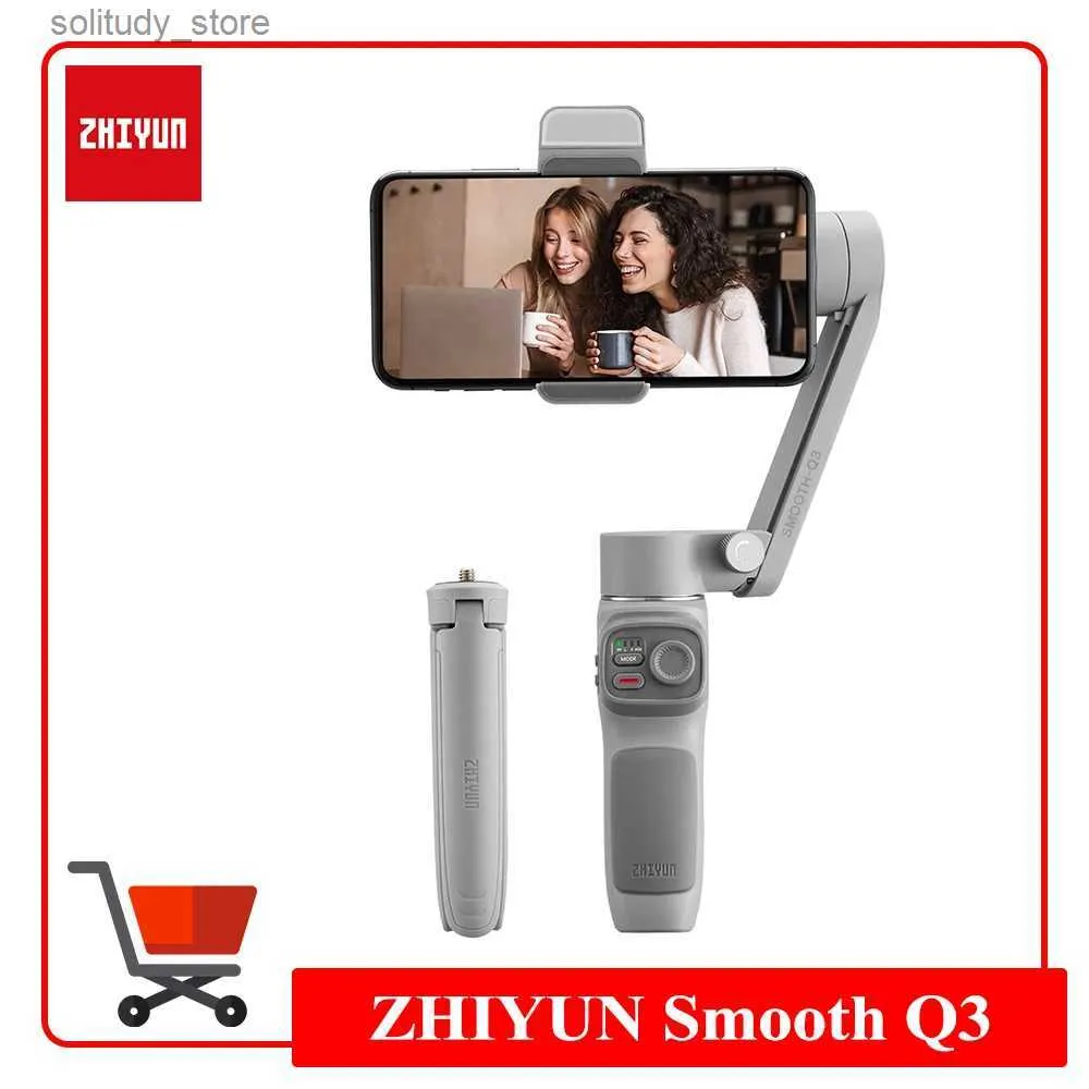 Stabilisatoren ZHIYUN SMOOTH Q3 smartphone kruiskoppeling 3-assige flexibele mobiele handheld stabilisator met invullicht geschikt voor iPhone Samsung Q240319