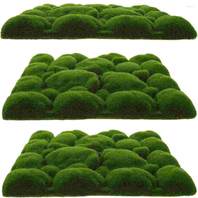 Dekoratif Çiçekler 3 PCS Simüle Moss Foam Sahte Bitki Sahte Yeşil Dekor Flowerpot Çim Duvar Yapay Bitkiler