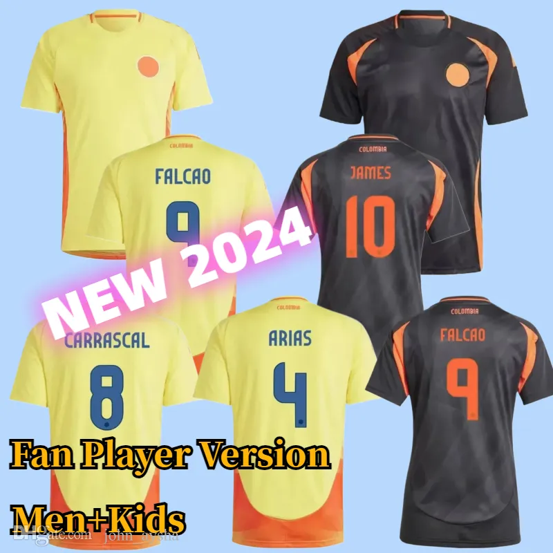 24 25 ColOMbiA Soccer Jerseys Kids Kit 2025 CoLUmBIa National Team Football Shirt Home Away Set Camisetas 2024 Copa America D.VALOYES ARANGO C. CHUCHO CUADRADO