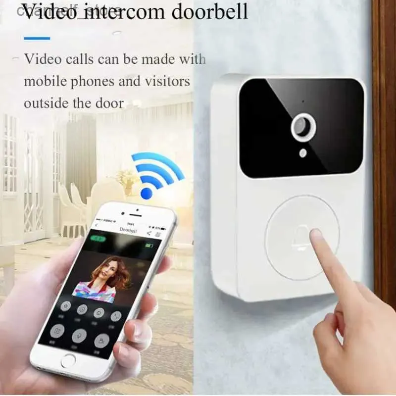 Dörrklockor trådlös intelligent video dörrklockan wifi highdeefinition kamera pir rörelse detektering infraröd larm säkerhet smart hem dörrklockan walkie walkie talkiey24