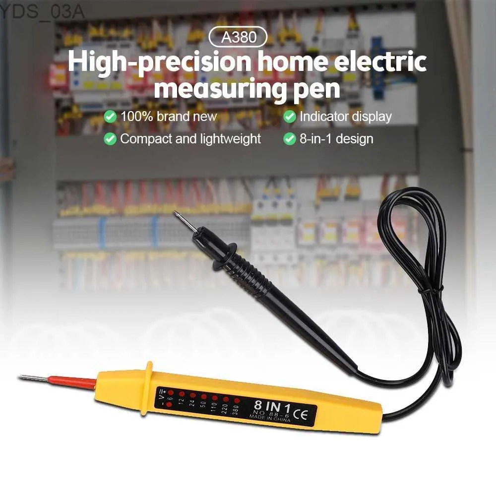 Измерители тока 8-в-1 тестер напряжения переменного/постоянного тока 6-380 В автоматический электрический детектор-ручка индукционный дисплей со светодиодной подсветкой для инструмента для тестирования электриков 240320