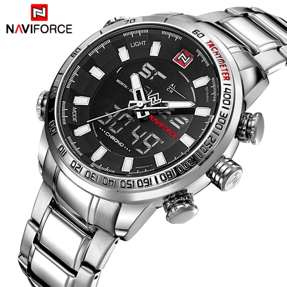 Montre de Sport de mode pour hommes NAVIFORCE marque hommes Quartz analogique horloge numérique mâle étanche montres en acier inoxydable