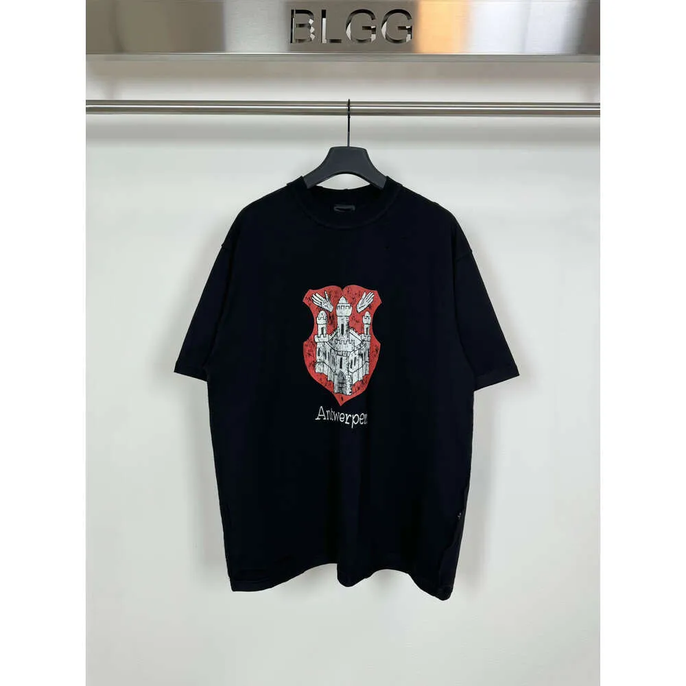 ラウンドネックカジュアルTシャツ夏Tシャツ男女綿ティーレターソリッド半袖FZ2403201