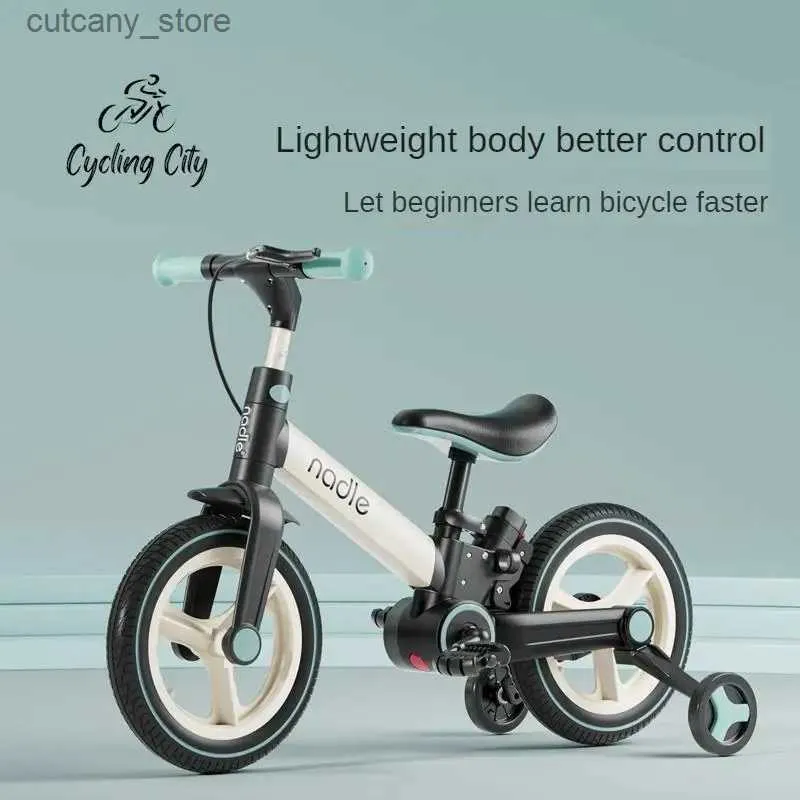 Fahrräder Ride-Ons Kinderfahrrad Laufrad 2-in-1 Multifunktionales faltbares Babyfahrrad 12-Zoll-Schiebefahrrad Kettenaufblasbarer PU-Reifen L240319