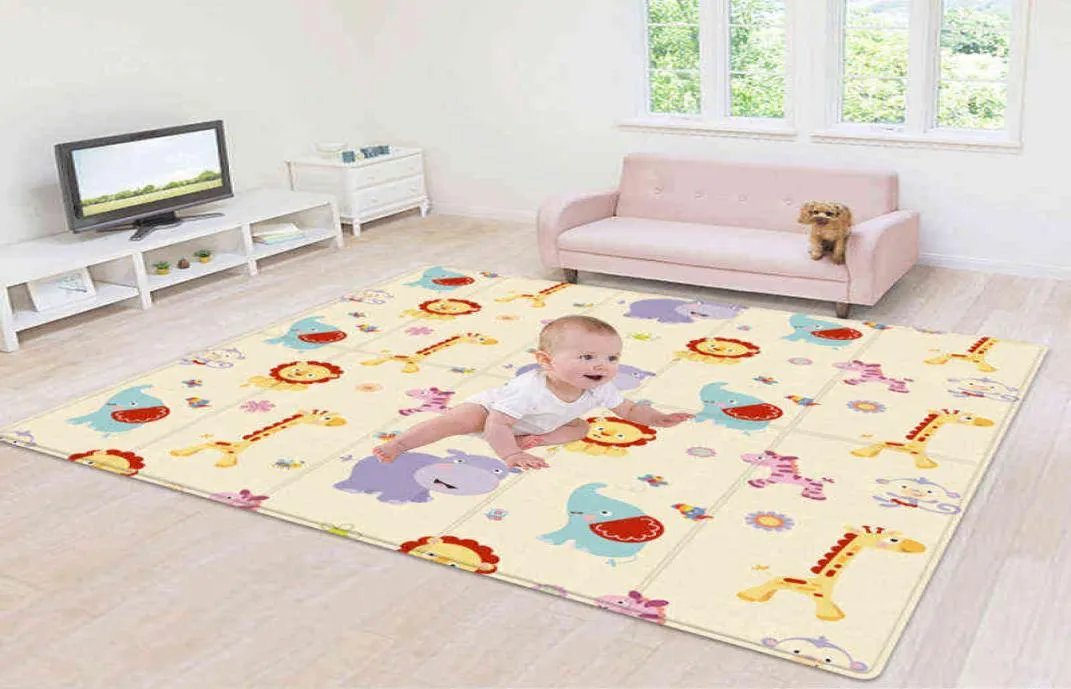 180100CM Children039s mat Opvouwbaar Speelgoed Cartoon Baby Speelkleed Dubbelzijdig Baby Klimmen Pad Kinderkleed Waterdichte Games Matten Gi5207743