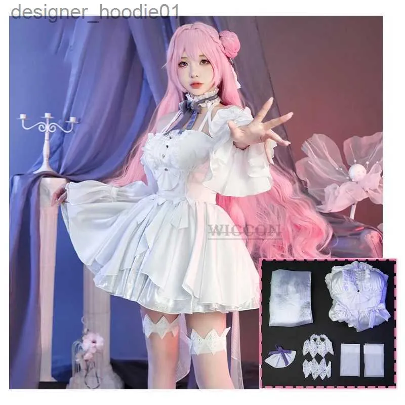 cosplay Costumi anime Nikke Dea della vittoria Dorothy Fiore bianco Abito da sposa Donna Carnevale di Halloween Set LolitaC24320