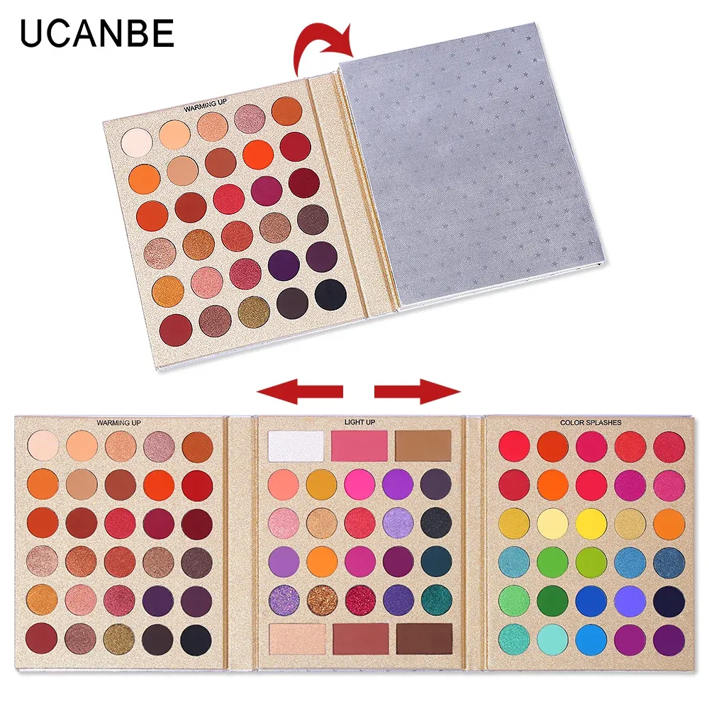 Roller Ucanbe 86 colori per tutti gli usi Playbook Matte Shimmer Glitter Eyeshadow con Highlight Contour Blush Eye Face Cosmetics Set