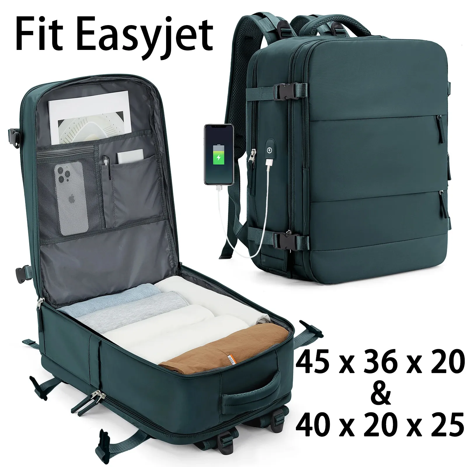 Bag kabiny easyjet 45x36x20 plecak 40x20x25 Ryanair Carryons Womenmen Airplane Laptop 240313