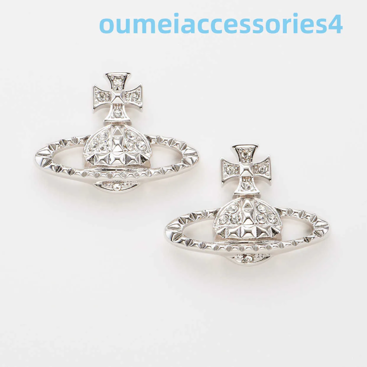 Boucles d'oreilles de styliste de marque de luxe, bijoux de l'impératrice occidentale douairière, clou de l'ouest et de la petite planète Tiktok, mêmes boucles d'oreilles