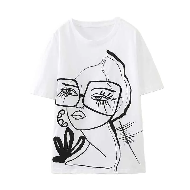 Taop Za 2023 nuova estate ragazze modello bianco girocollo manica corta T-shirt Chic Top donna all'ingrosso 1165693