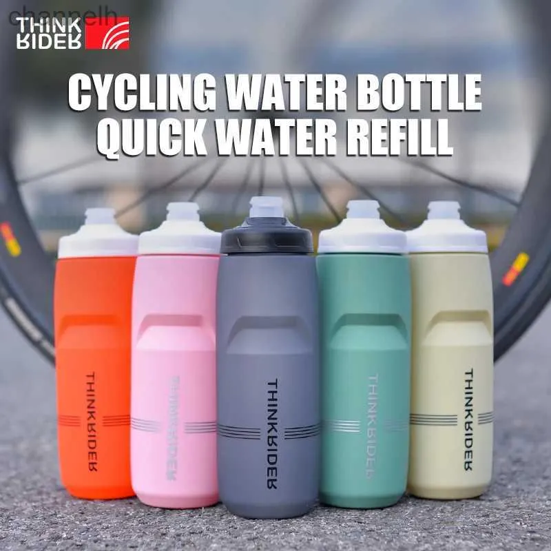 Waterflessen ThinkRider Fietsfles MTB Racefiets Waterfles Buitensporten Muovi Draagbaar Grote capaciteit Drinken Fietsen Waterfles yq240320