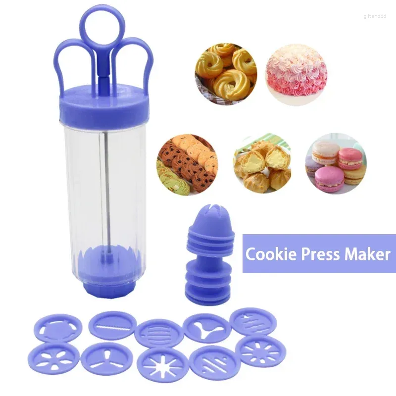 Stampi da forno 18 Pz/set Fai Da Te Manuale Pressa Per Biscotti Maker Machine Gun Decora Spremitura Per Fare Churros Dispositivo Frittelle Strumento