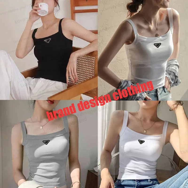 Designer Tops Dames Tanktops Slanke Mouwloze Uitloper Elastische Sport Gebreide Tanks Borduurvest Ademende Trui Sport Tees