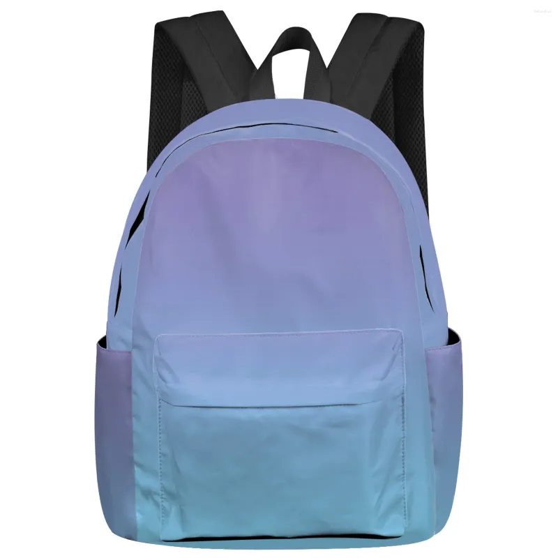 Backpack Purple Blue Gradient Women Man Backpacks Waterproof Travel School For Student Boys Girls Laptop Book Pack Mochilas