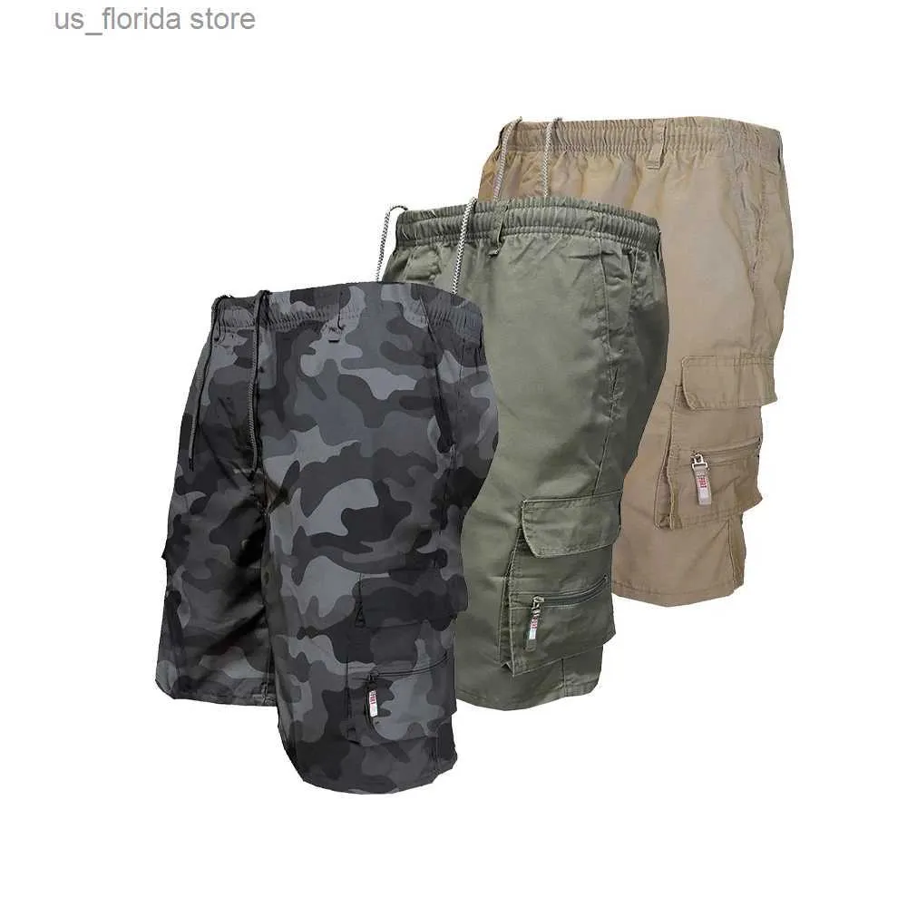 Men's Shorts Fashion Mens Military Cargo Shorts Mens Tactical Pants Casual Big Pocket Sports Slacks Cargo Panels Trousers Plus Size for Male Y240320