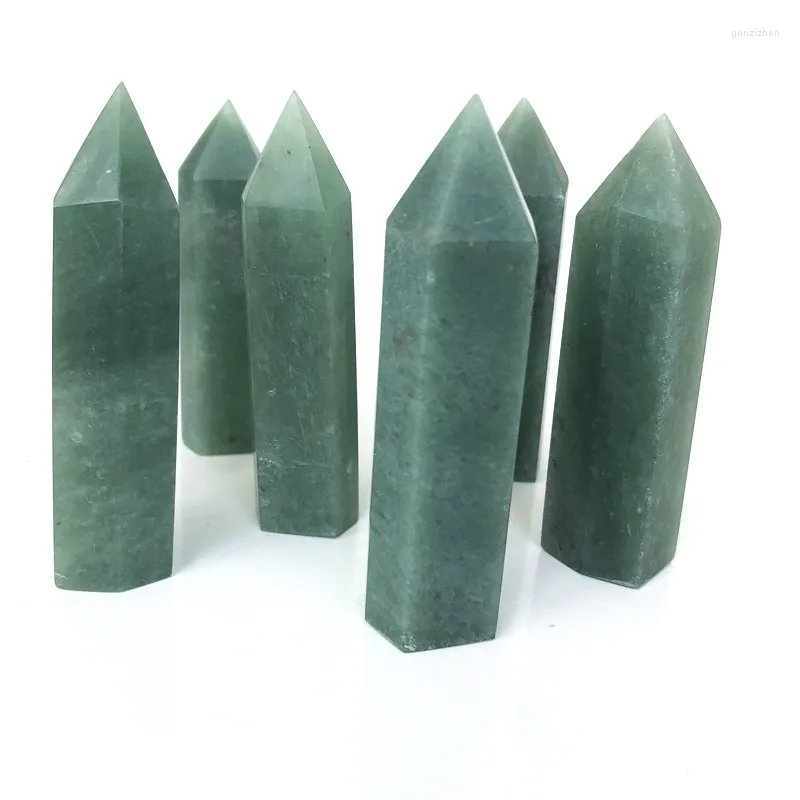 Decorative Figurines Natural Green Aventurine Obelisk Quartz Crystal Wand Point Healing Decoration Crystals