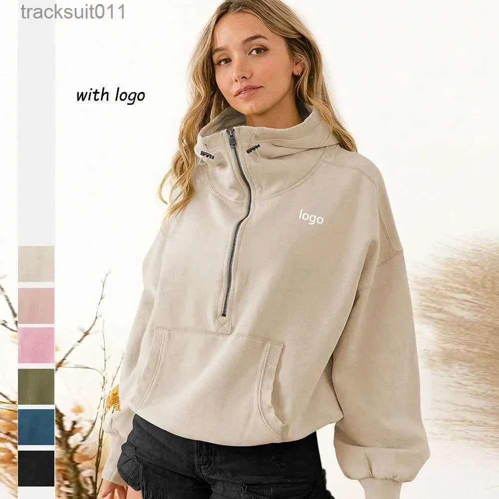 Aktiva uppsättningar Yoga Womens Casual Wear Hooded Jacket Outdoor Sports Hooded Zipper DString Långärmad Top Autumn Solid Color Womens Jacketc24320