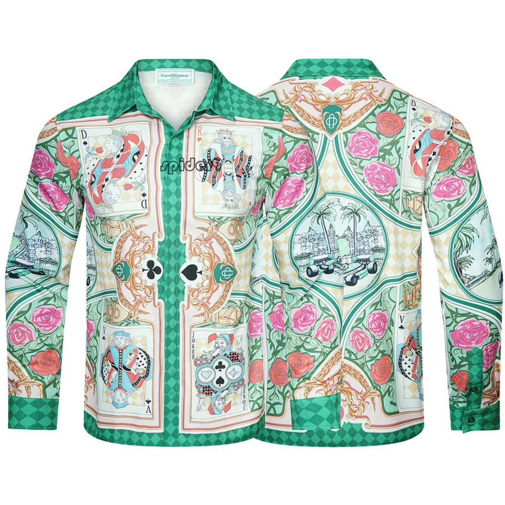 Koszulki Casablanca Thai Poker Charter Flower Contrast Pippy Pippy Handsome Design High End Shirt