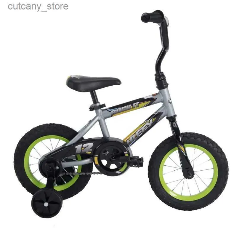 Biciclette cavalcabili Huffy 12 pollici. Rock It Boy Bicicletta per bambini Grigio opaco e lime bici da strada bici da strada in carbonio bici da corsa L240319