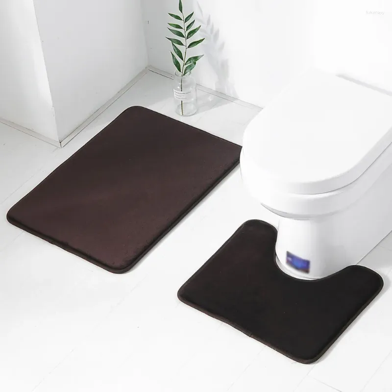 Badmatten 2 stuks Toilet vloermat Anti-Skid tapijt Wasbare deksel Rug badkamer