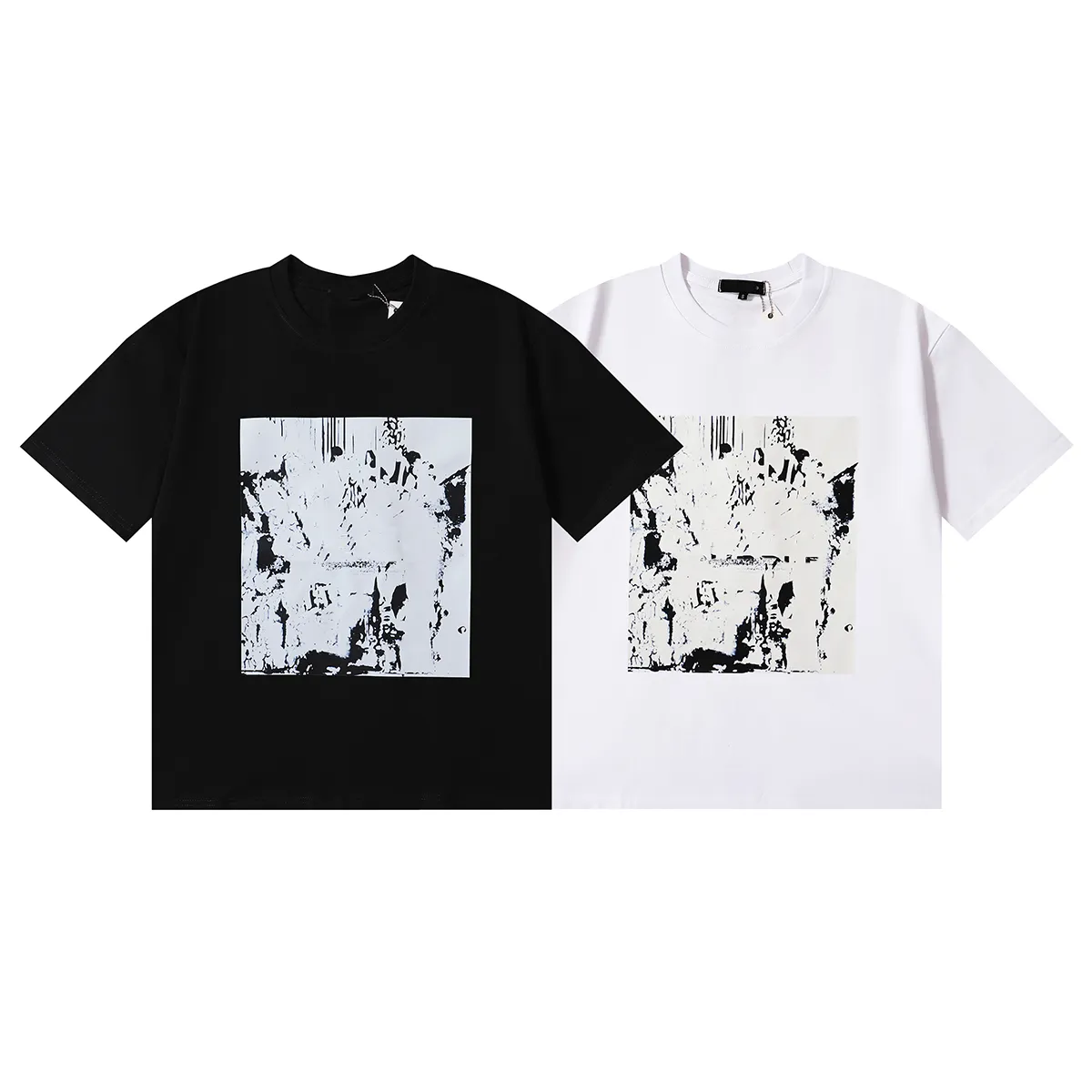 T-shirts pour hommes Designer de mode style abstrait figure imprimé poids élevé double coton T-shirt à manches courtes pour hommes et femmes