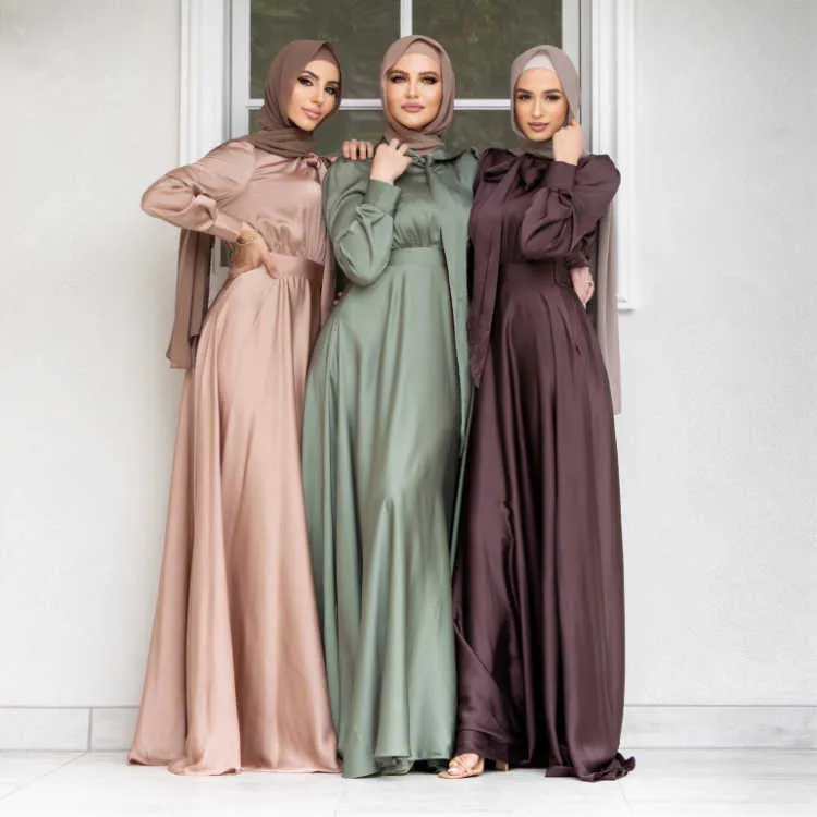 bodycon dress hijab Bodycon Satin Dress - Dusty pink