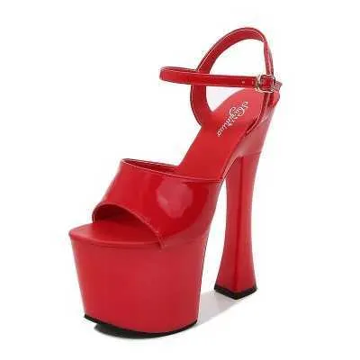 Sapatos de vestido verão andando mostrar artefato modelo sandálias de salto alto pólo dançando 17cm sexy plataforma preta ódio céu h2403218l0m0c7m