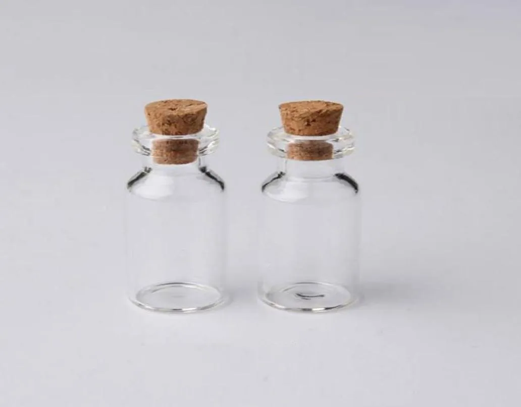 2ml Vials Clear Glass Bottles With Corks Mini Glass Bottle Wood Cap Empty Sample Jars Small 16x35x7mm HeightxDia Cute Craft Wish B7840941