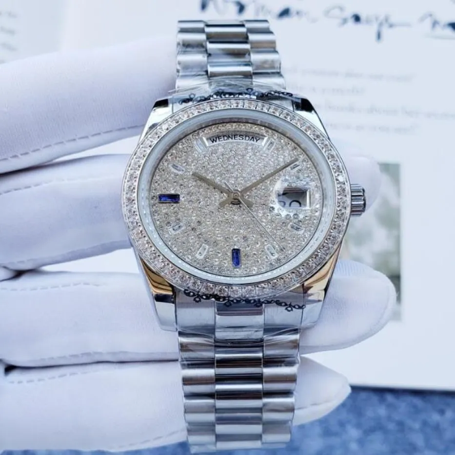2021 New Women's Watch 40mm Dial With Diamonds Sapphire Mirror Automatiska mekaniska klockor Dual Kalender Rostfritt stål WRI3067