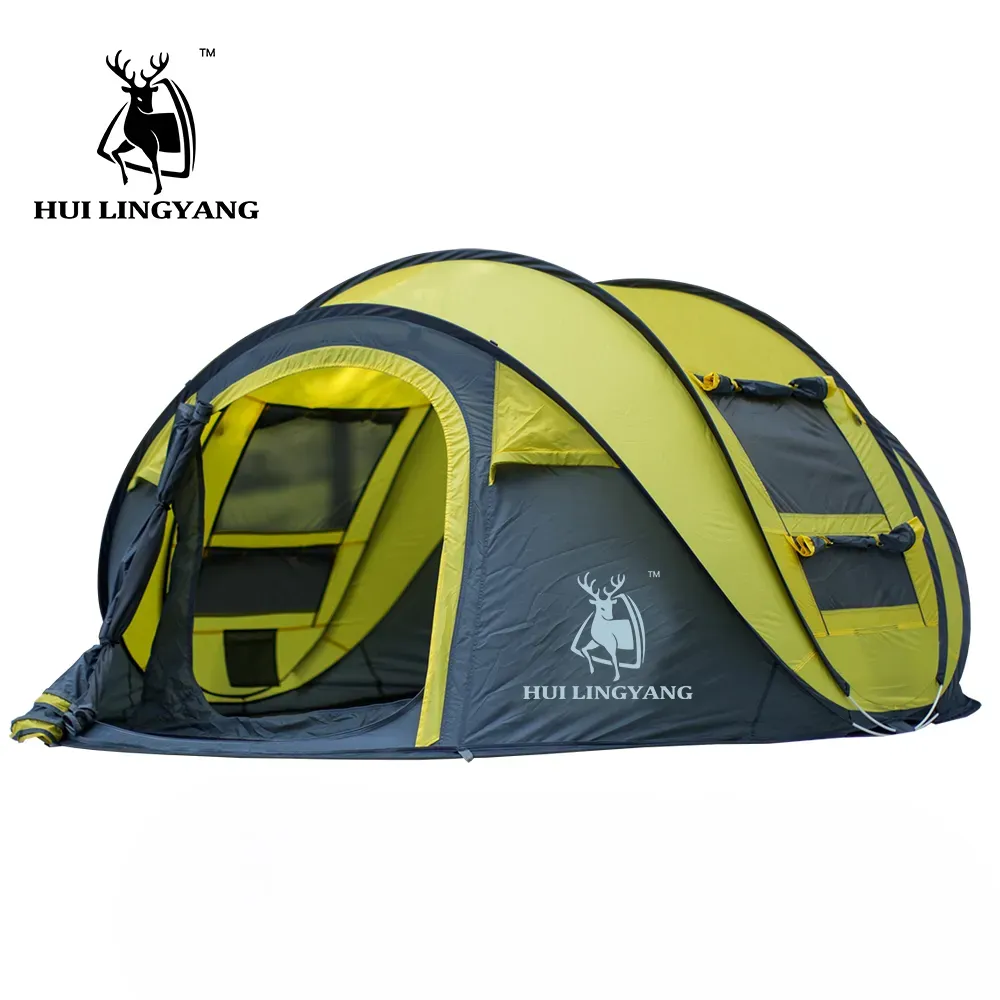 Schuilplaatsen Hui Lingyang Gooi Tent Outdoor Automatische Tenten Gooien Pop Up Waterdichte Camping Wandelen Tent Waterdichte Grote Familie Tenten