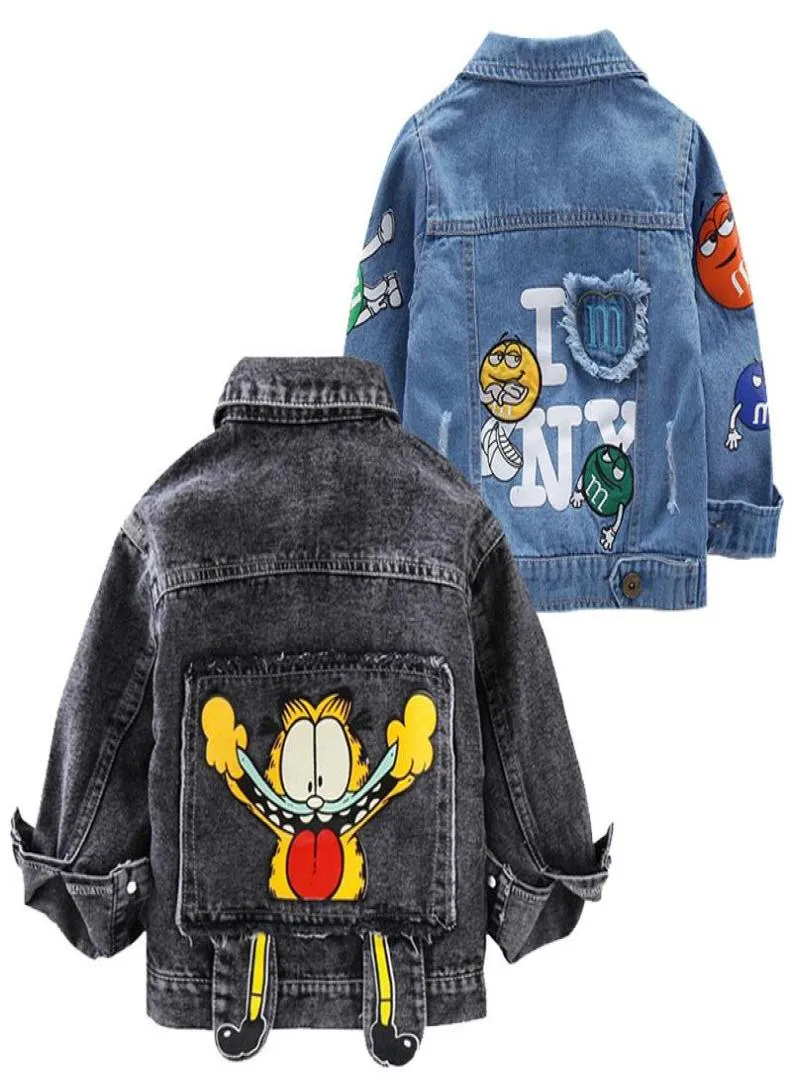 Bebê meninos garfield denim jaqueta 2019 primavera outono jaquetas crianças dos desenhos animados casacos para meninos roupas crianças jaqueta 27 anos c1783788