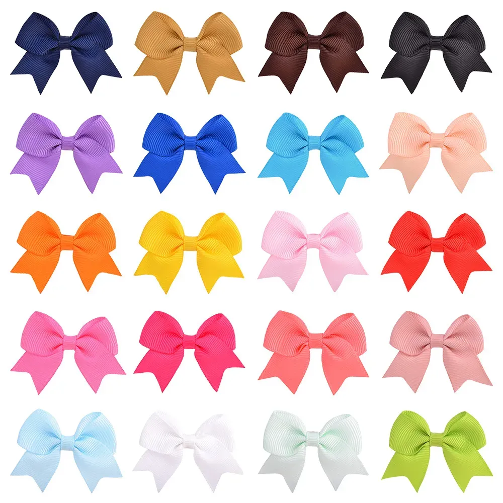 Baby Girls Bowknot Grosgrain Hairpins Kids Ribbon Bows With Alligator Clips Children Hair Accessories Toddler Bow Barrette