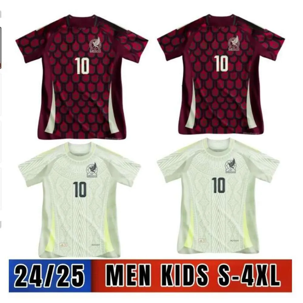 Top Thailand Quality 24 25 Copa 2024 Mexico Soccer Jerseys Mexico 1985 Retro Kit Football Shirt Red and White Soccer Shirts Chicharito Lozano Men and Kids Set Mexico