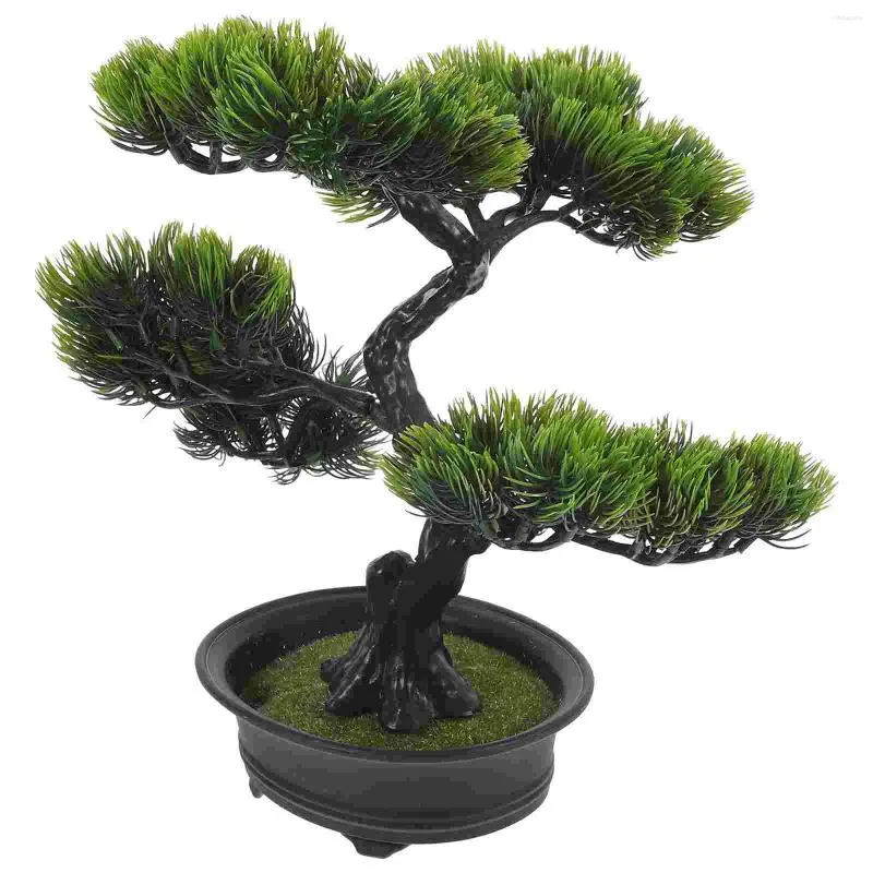 Decorative Flowers Artificial Potted Plant Mini Tree Fake Bonsai Realistic Plants For Home Decor Indoor Desk Cute