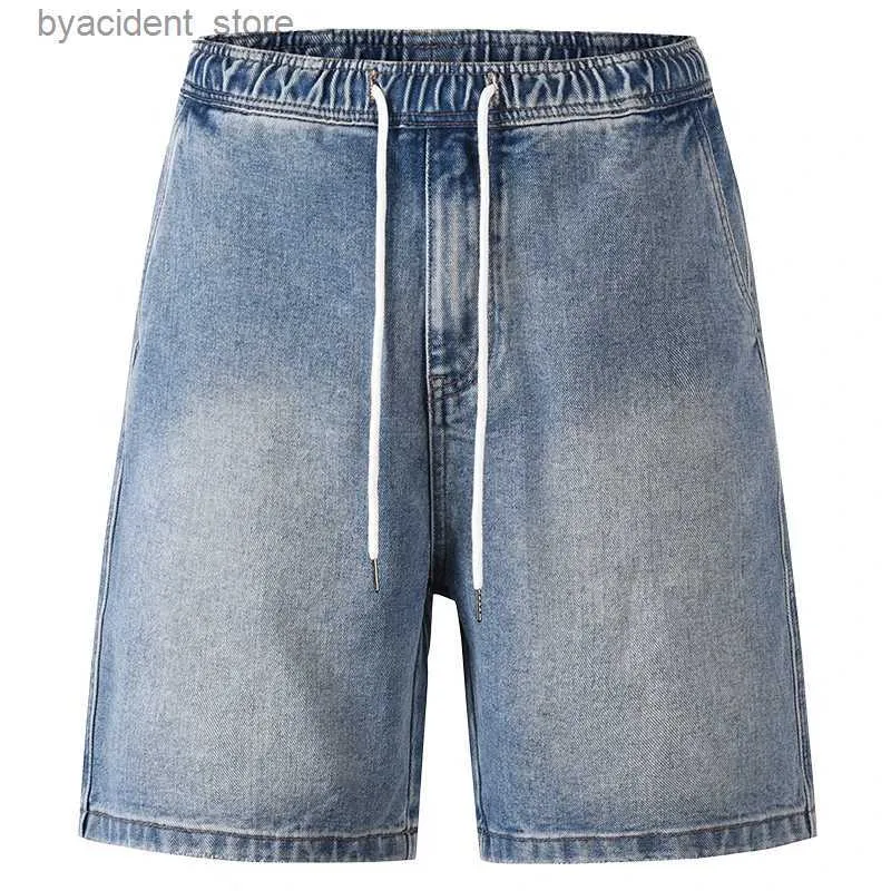 Distressed drawstring denim shorts deals