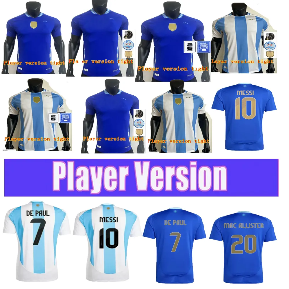 Футбольные майки Аргентины M E S S I L.MARTINEZ World Player Version 23/24 DI MARIA DYBALA Футболка AGUERO MARADONA MONTIEL MARTINEZ Мужчины