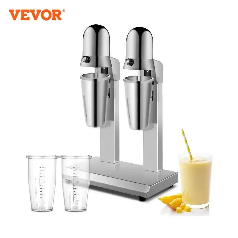 Blenders Vevor 800 ml Elektryczny producent mleka komercyjny automatyczny blender piankowy Maszyna ze stali nierdzewnej podwójna herbata słód mikser napojów