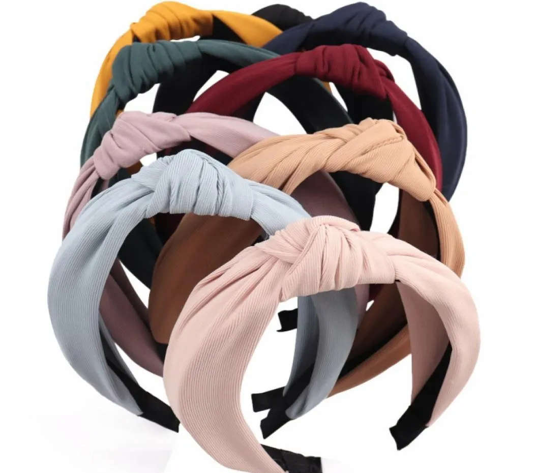 Effen Geknoopte Hoofdband Haarband Voor Vrouwen Dame Boog Haar Hoepel Haaraccessoires Hoofddeksels Meisje Hoofdband 9 Kleuren8610364