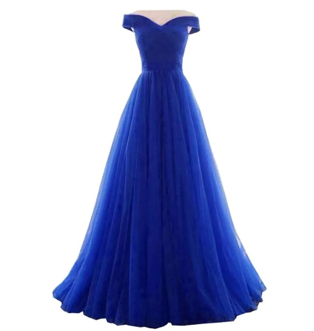 Une ligne robe de soirée 2018 longue robe bleu Royal robes de soirée grande taille abito da sera robe de soirée pas cher robes4444318